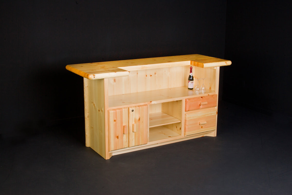 84" Log Bar back view