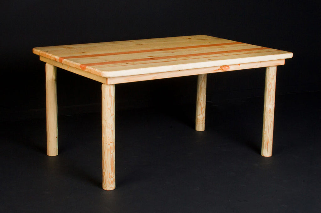 Log Farm Table 7 foot - hand-peeled log dining table