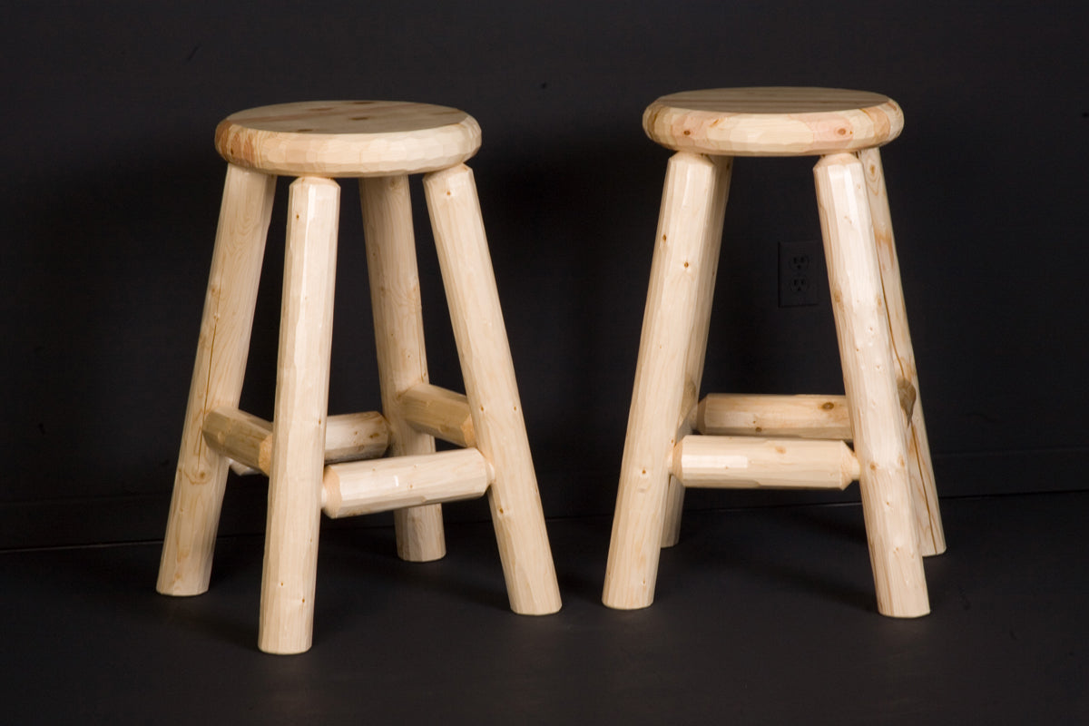 30" Log Pub Stool
