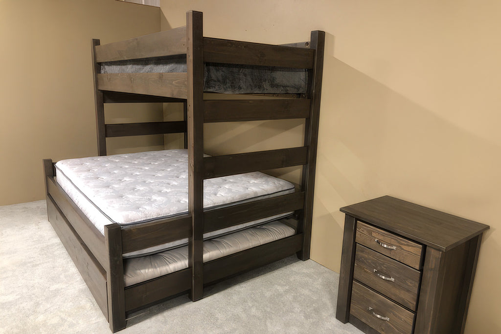 Majestic Pines Bunk Bed with Roll-Out Trundle - Weathered Gray
