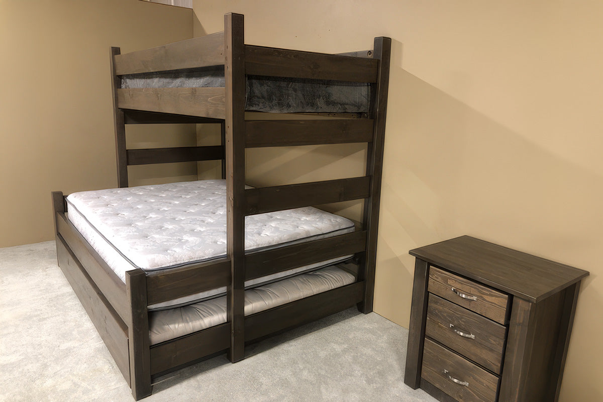 Majestic Pines Bunk Bed with Roll-Out Trundle - Weathered Gray