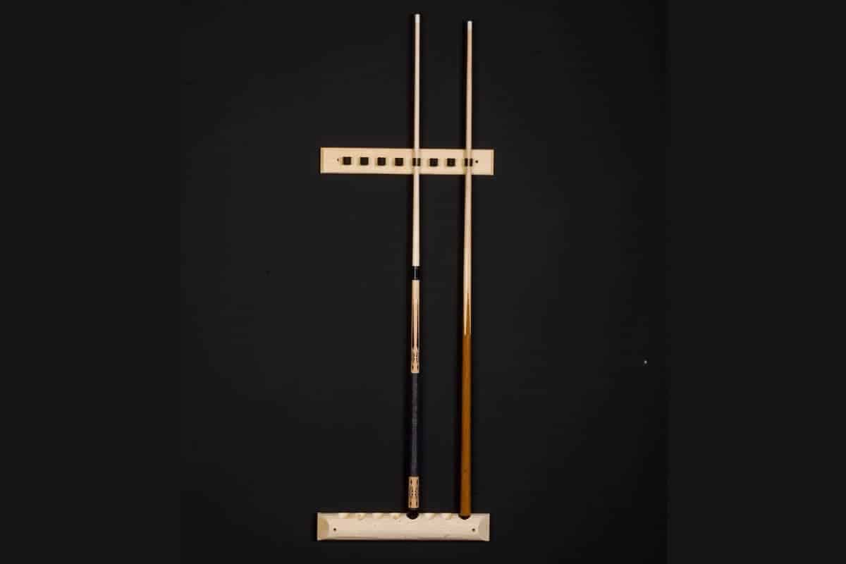 Pine Cue Rack Wall 2 Piece style