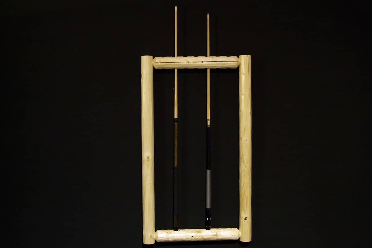 Pine Cue Rack Wall Framed style