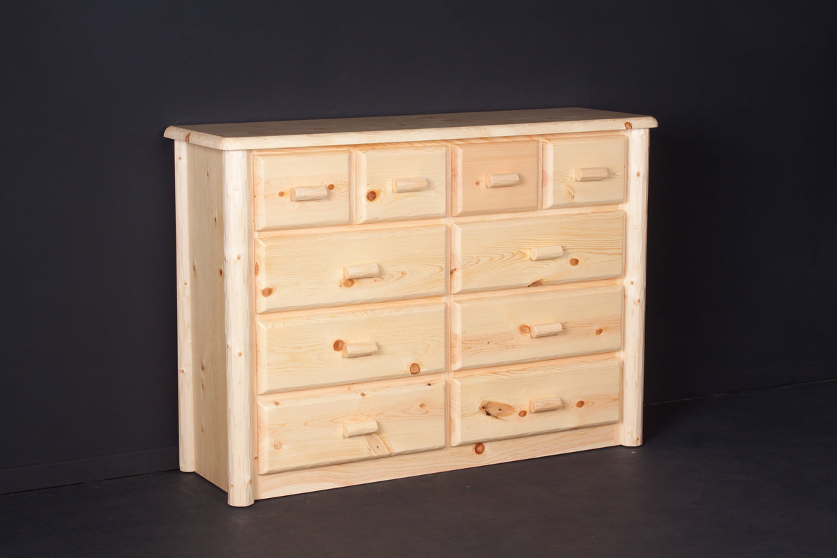 Northwoods 10 Drawer Chesser - clear finish