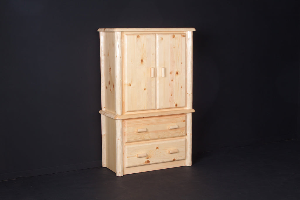Northwoods 2 Drawer Armoire - clear finish