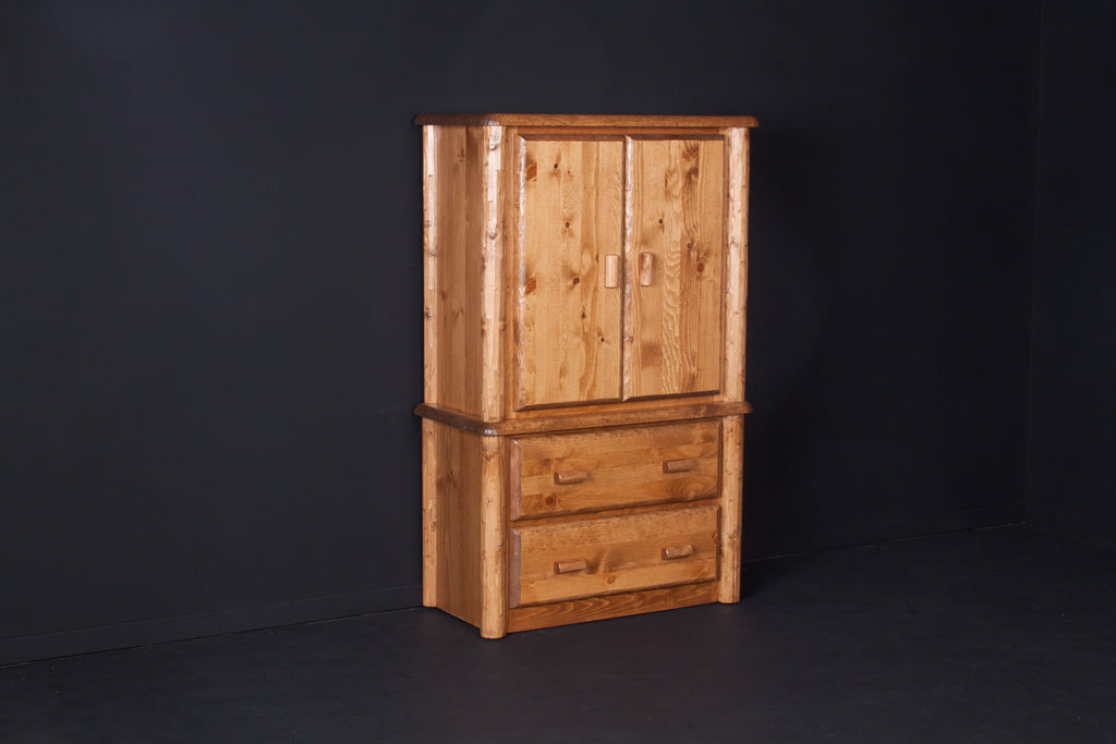 Northwoods 2 Drawer Armoire - honey pine finish