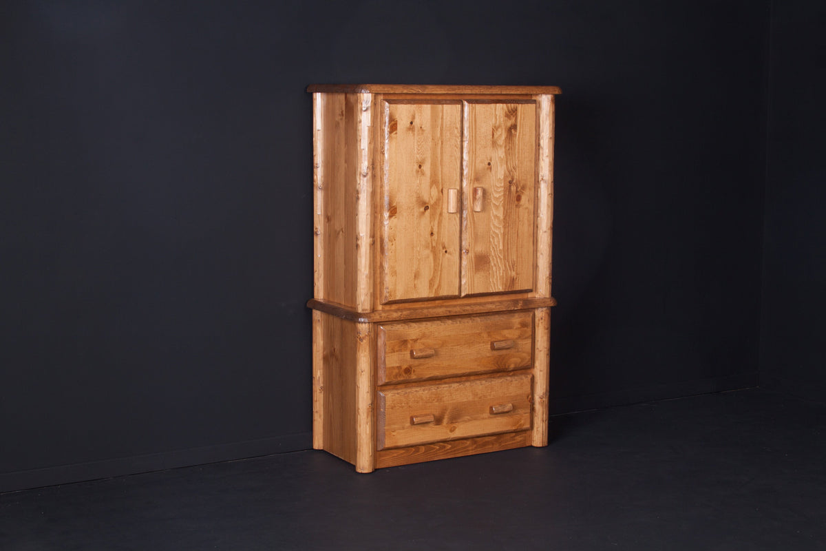 Northwoods 2 Drawer Armoire - honey pine finish