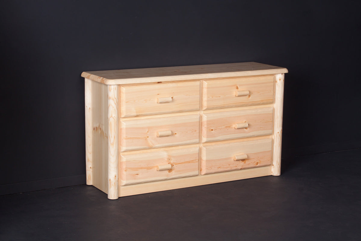 Northwoods 6 Drawer Dresser - clear finish
