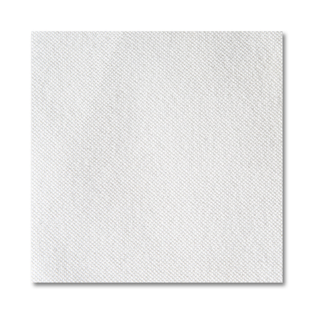 The Peyton 6 Piece Pit offers luxury with its white textured paper napkin featuring a subtle woven pattern on a plain background. The neatly aligned edges form a square, adding elegance to any dining setting.
