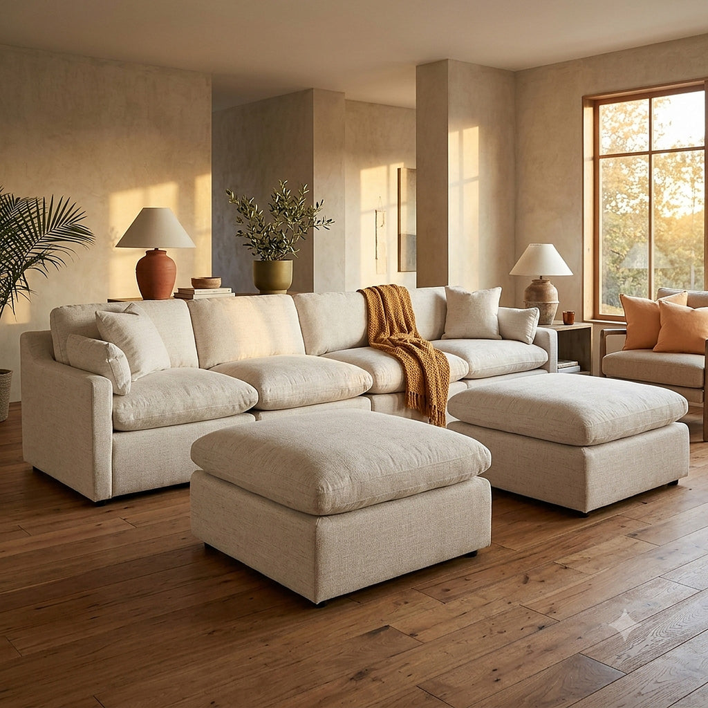 My Cloud Slope 4 Piece Straight + 2 Ottomans