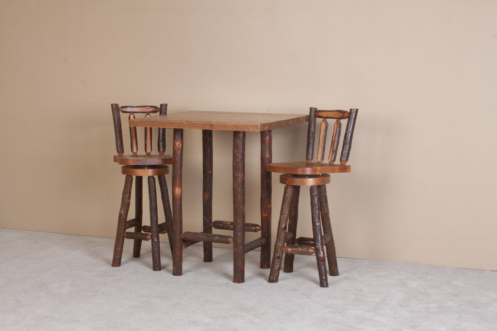 Sawtooth Hickory Pub Table with Bar Stools