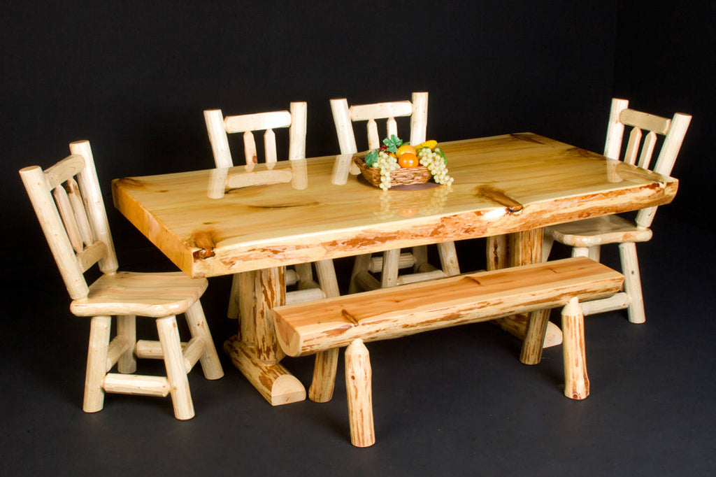 Slab Log Table with liquid glass