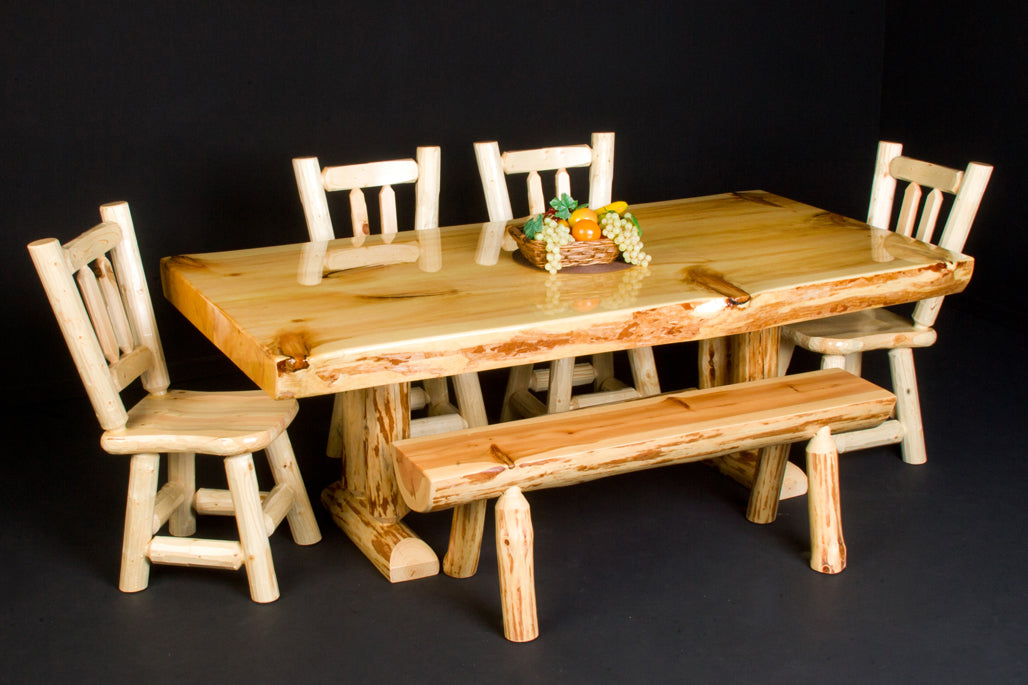 Slab Log Table with liquid glass