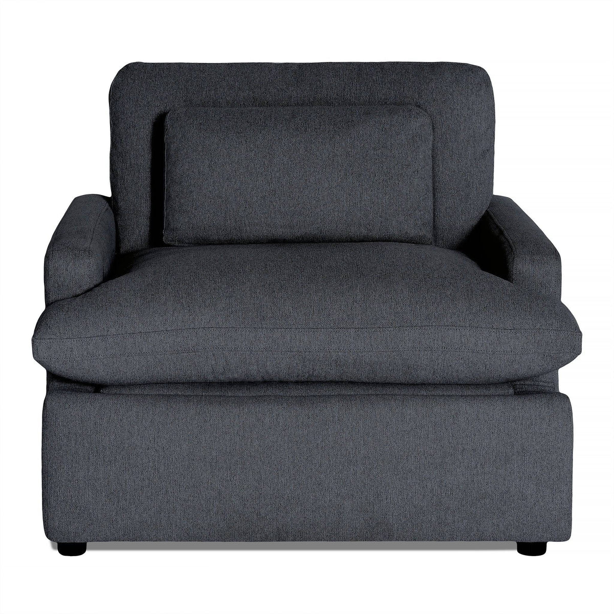 My Cloud Power Recliner in Slate Blue staged in a cozy movie-night den