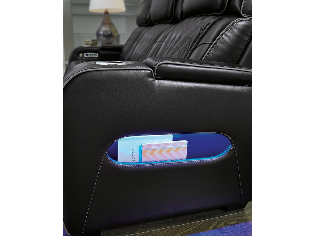 Obsidian Dual Power Leather Reclining Sofa