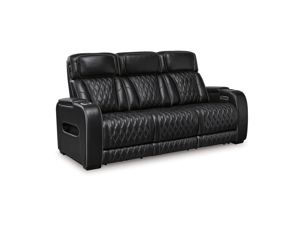 Obsidian Dual Power Leather Reclining Sofa