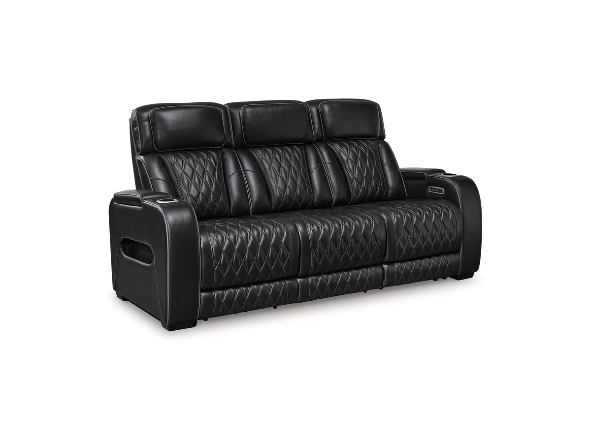 Obsidian Dual Power Leather Reclining Sofa