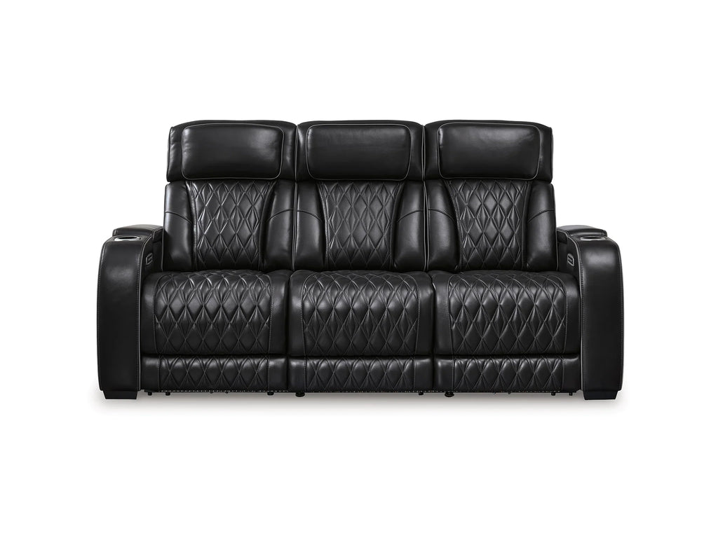 Obsidian Dual Power Leather Reclining Sofa