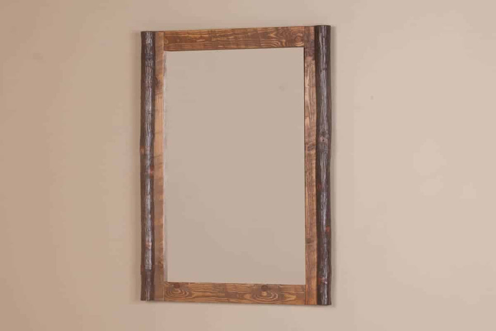 Vanity Mirror Sawtooth Hickory style