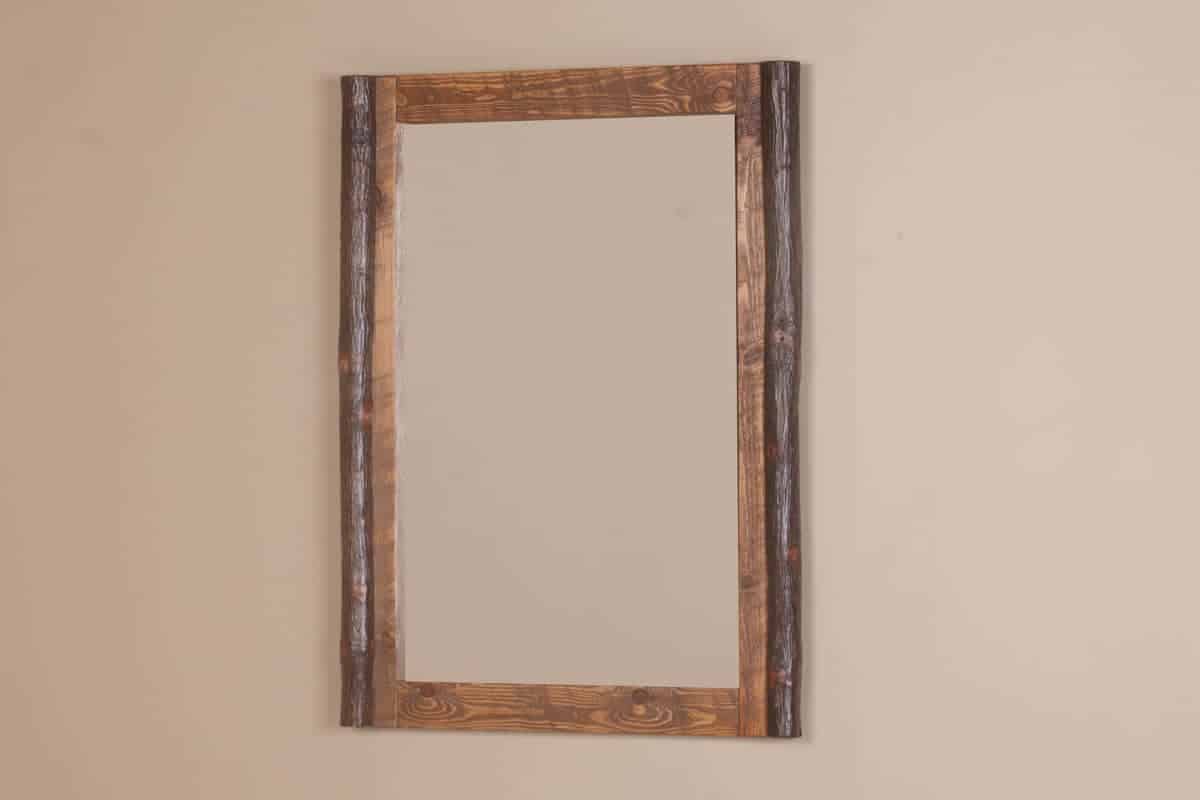 Vanity Mirror Sawtooth Hickory style