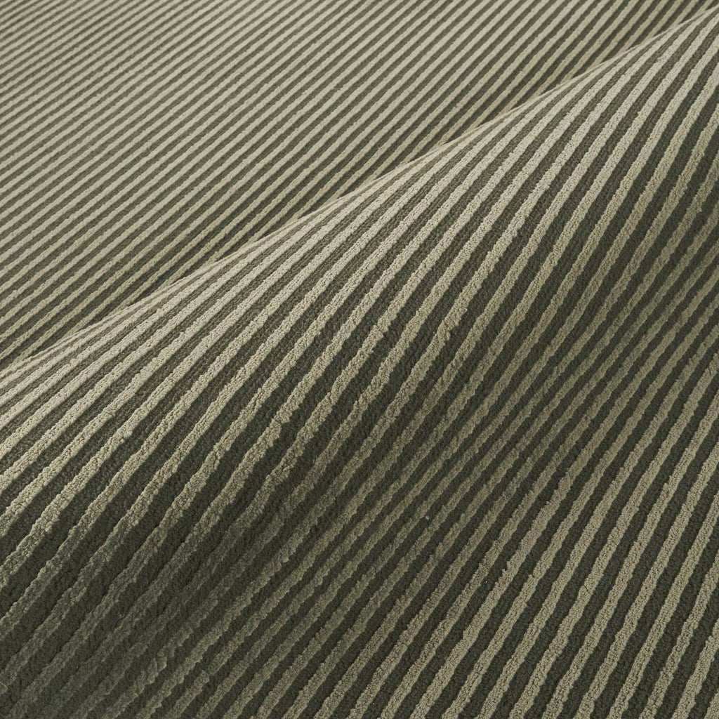 Plush Deco Machine Washable Textured Stripes Green Rug