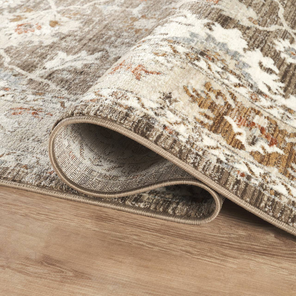 Alara Taupe Cream Vintage Medallion Floral Area Rug