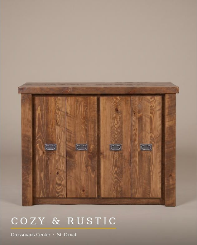 Barnwood Buffet door and hardware detail
