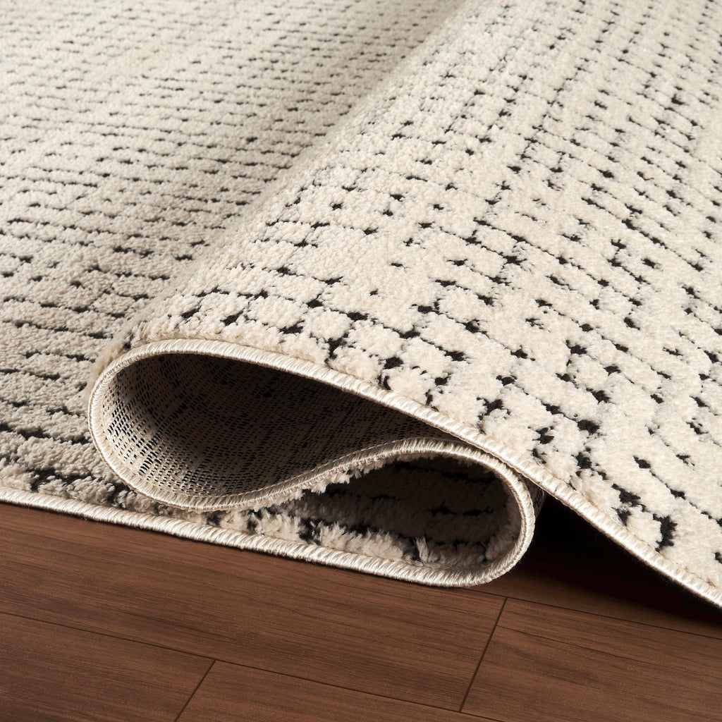 Abani Oliver Cream Crosshatch Minimalist Area Rug