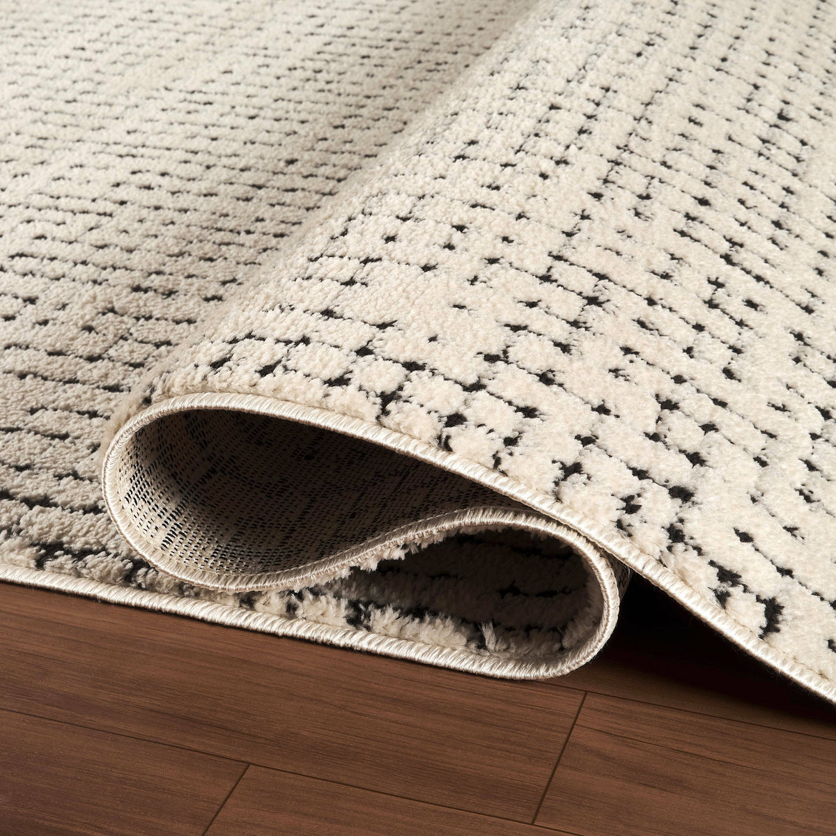 Abani Oliver Cream Crosshatch Minimalist Area Rug