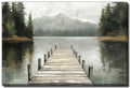 Tranquil Waters canvas wall art — dock on a misty lake