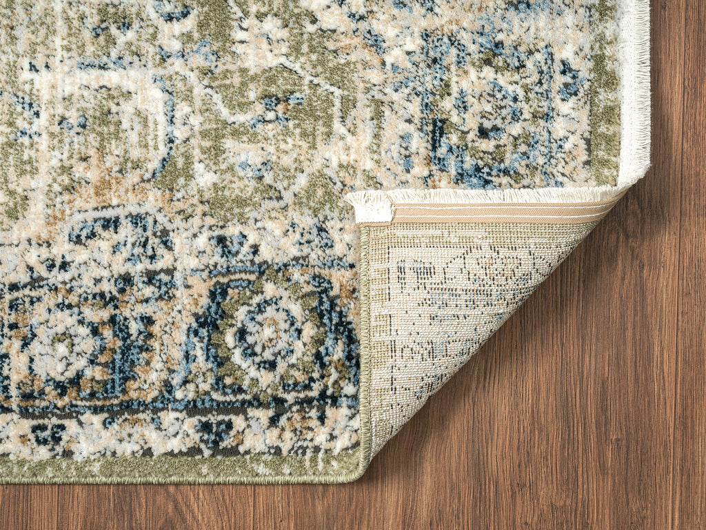 Abani Savoy Vintage Green Blue Area Rug