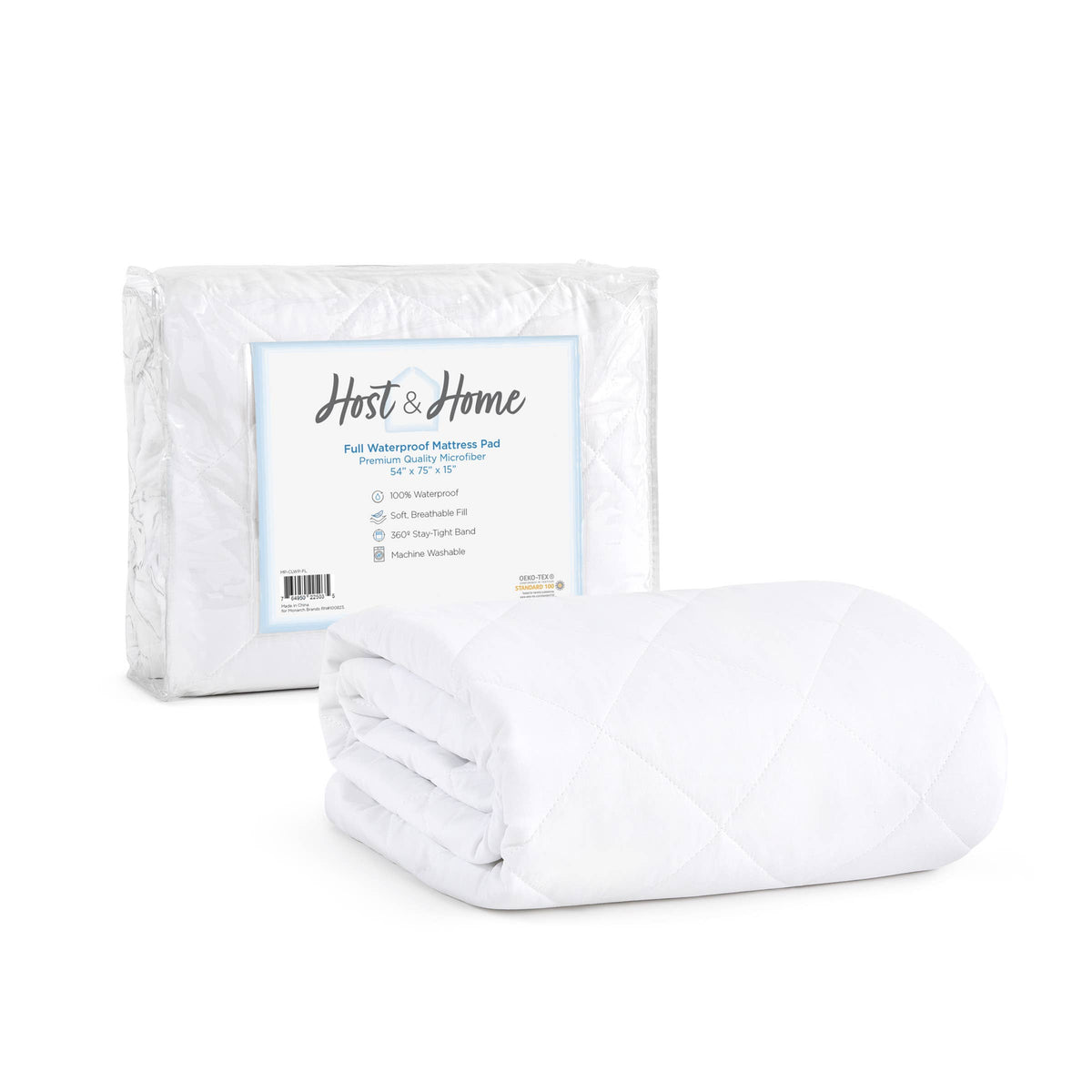 Host & Home Waterproof Mattress Pad & Cover, Size Options