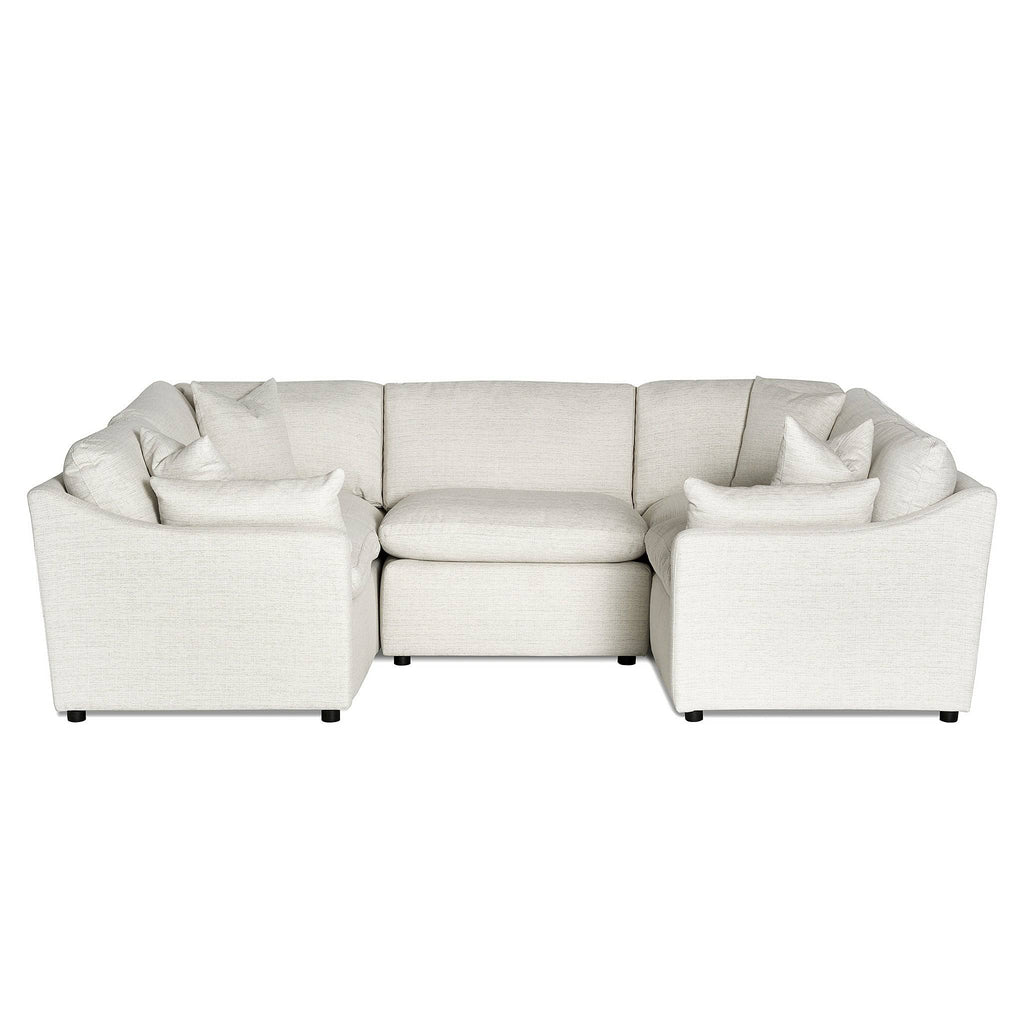 The My Cloud / Slope Arm is a light gray U-shaped sectional sofa featuring eight plush cushions, wide armrests, and a contemporary design. Positioned against a white background to highlight its clean look, it offers machine-washable covers for added practicality.