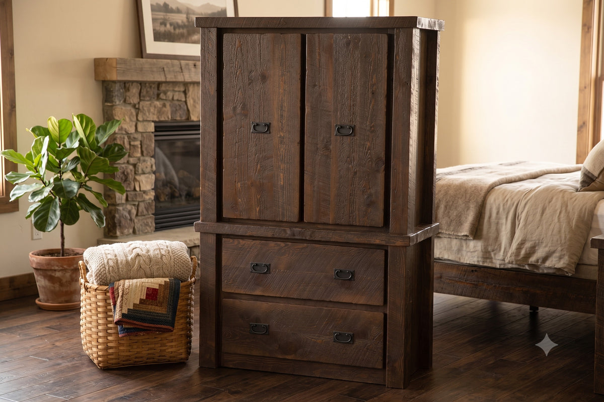 Barnwood 2 Drawer Armoire