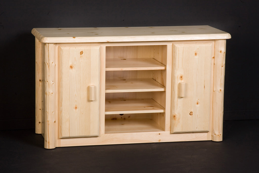 Northwoods log TV stand