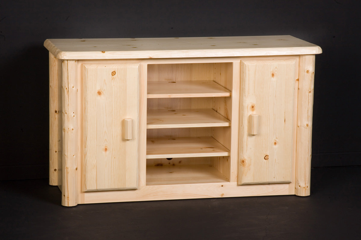 Northwoods log TV stand
