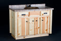 Northwoods Log Vanity Cabinet in natural log finish