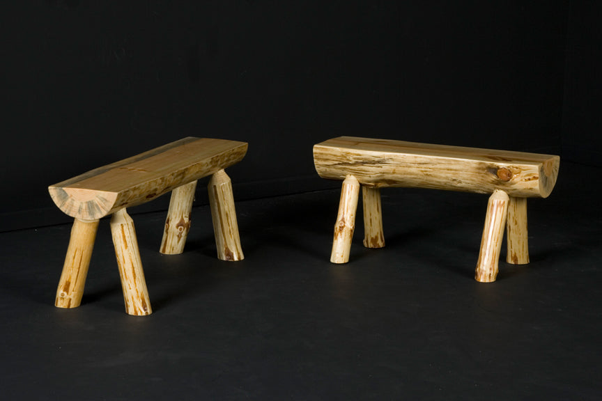 Half log bench