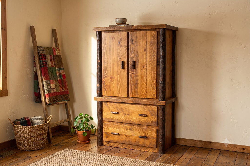 Sawtooth Hickory 2 Drawer Armoire