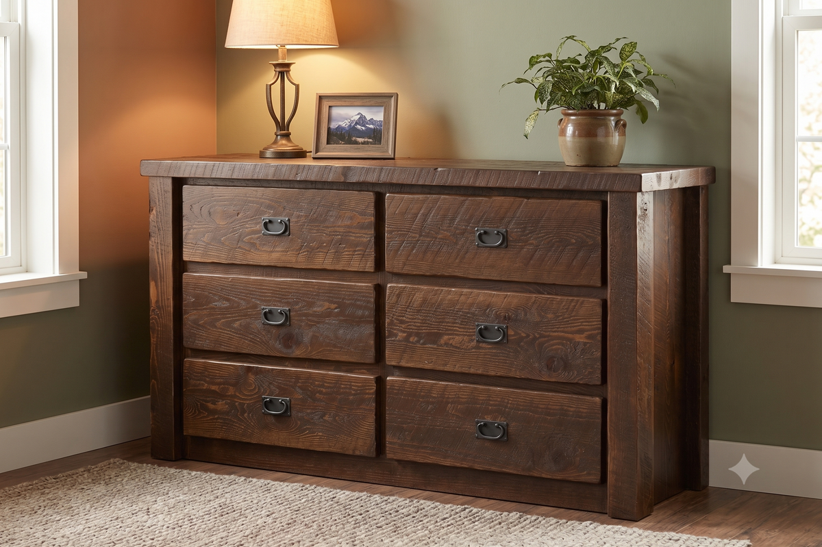 Barnwood 6 Drawer Dresser