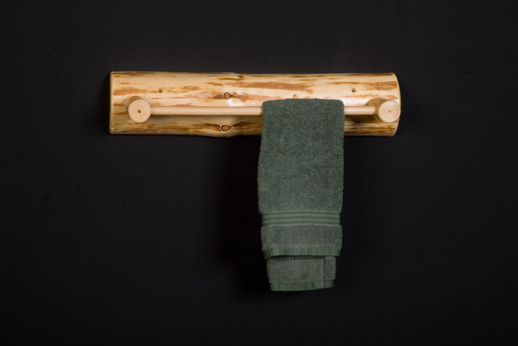 Log towel rack