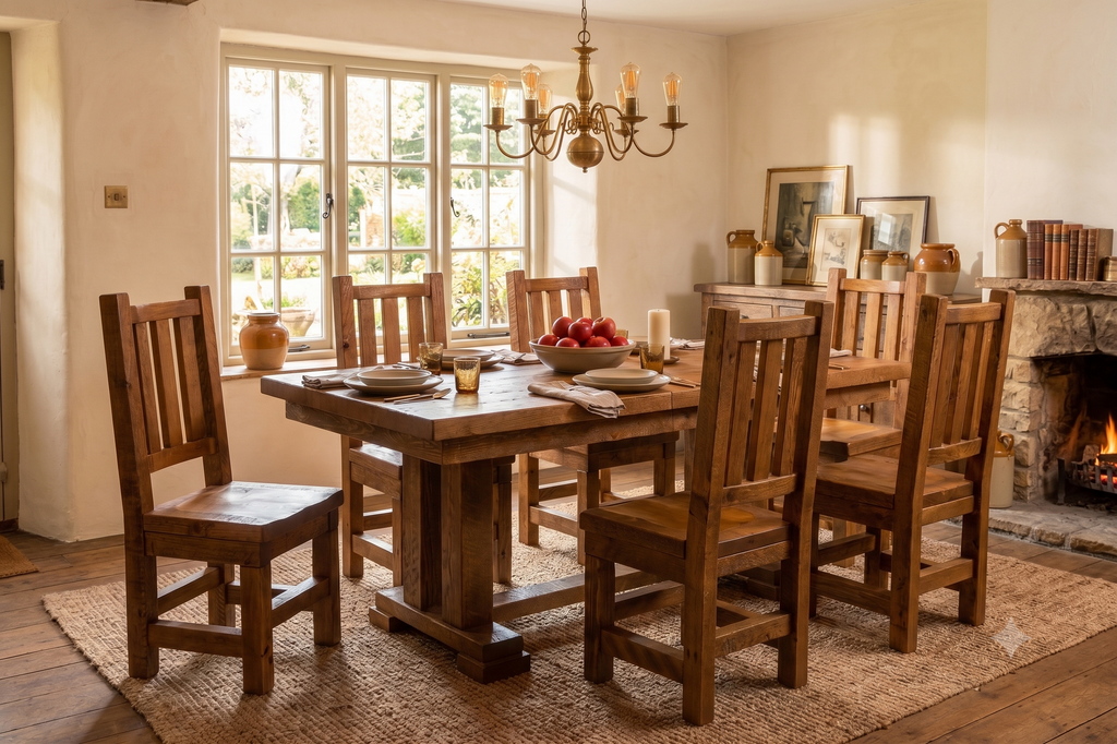 Barnwood Trestle Table