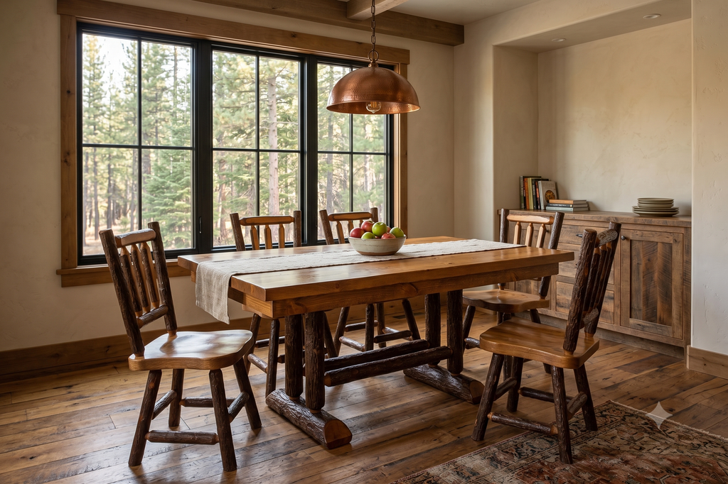 Sawtooth Hickory Trestle Table