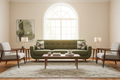 Cortona sofa in green, mid-century living room