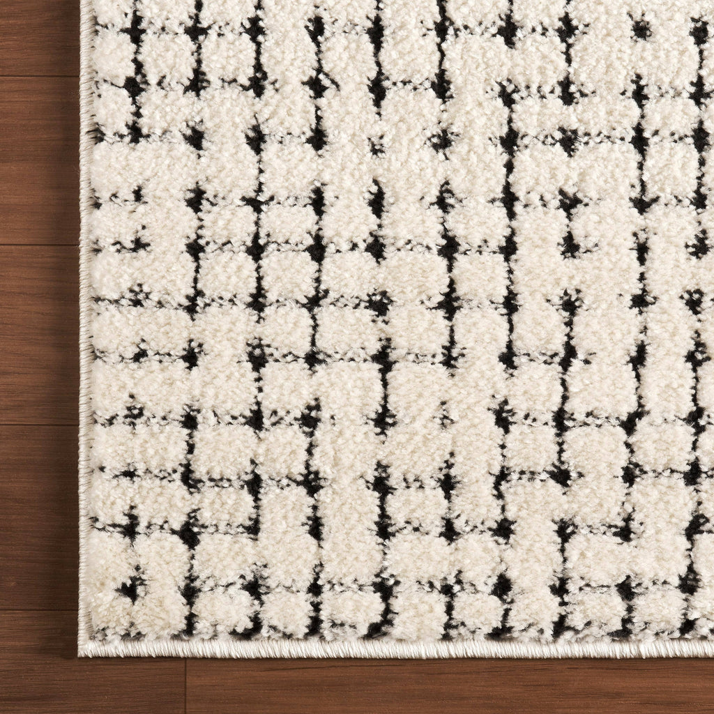 Abani Oliver Cream Crosshatch Minimalist Area Rug