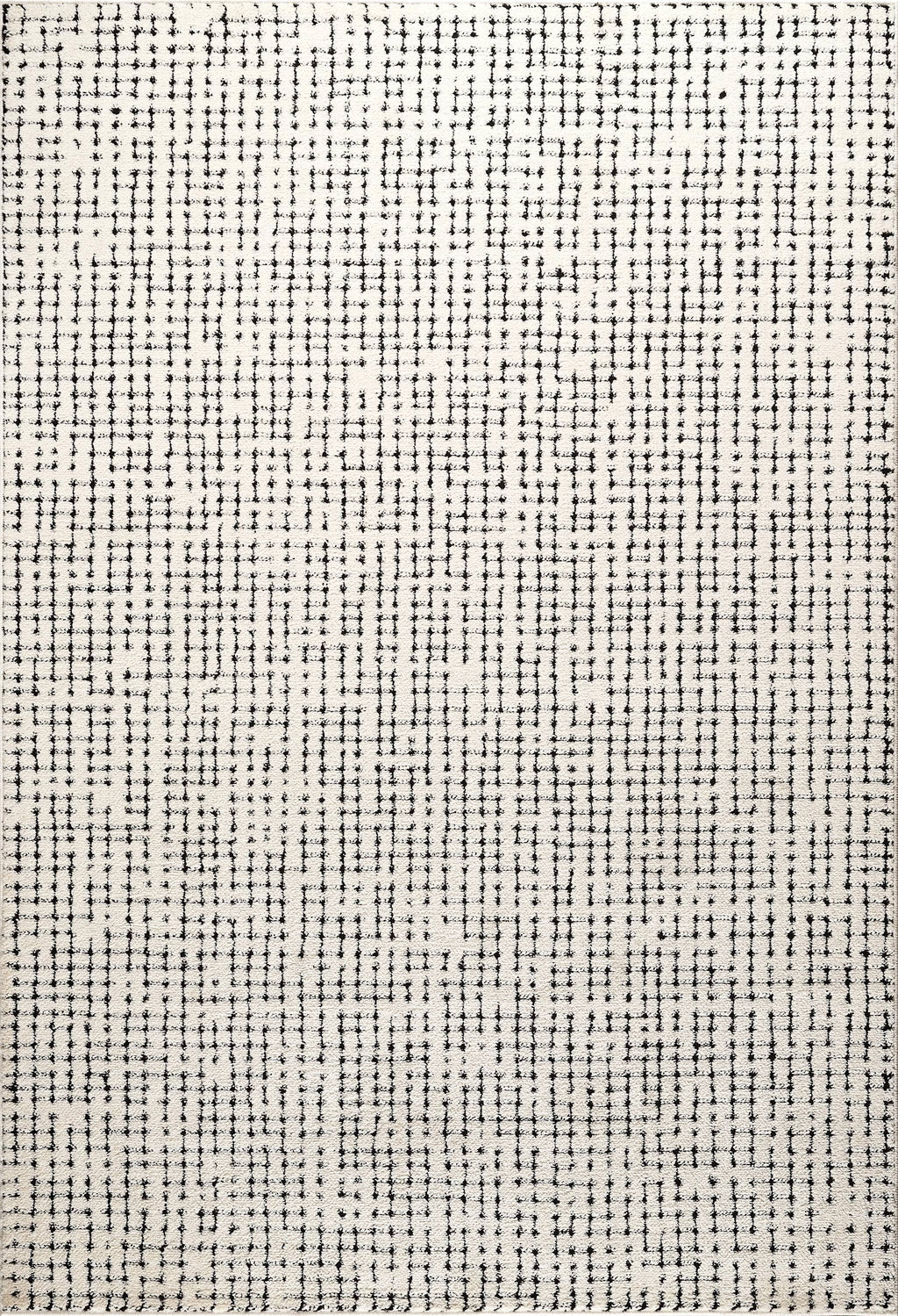 Abani Oliver Cream Crosshatch Minimalist Area Rug