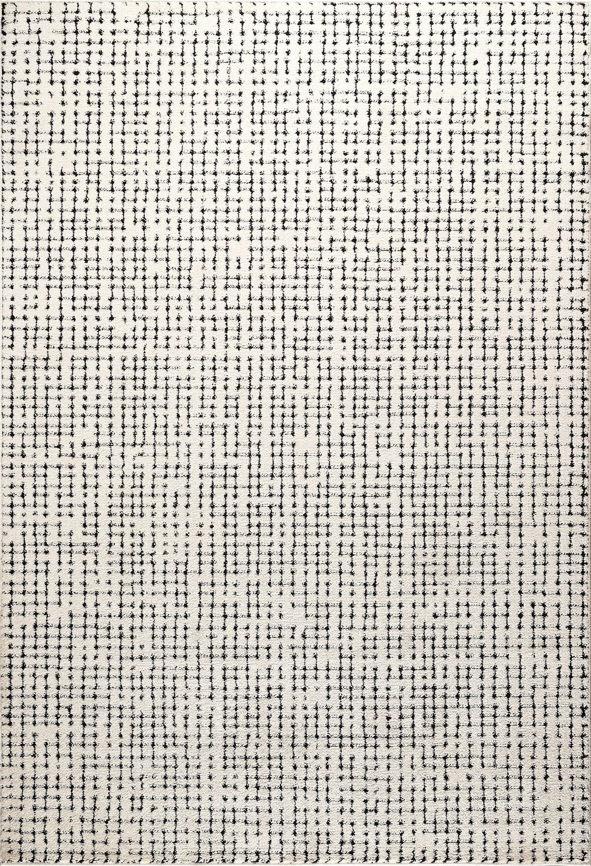 Abani Oliver Cream Crosshatch Minimalist Area Rug
