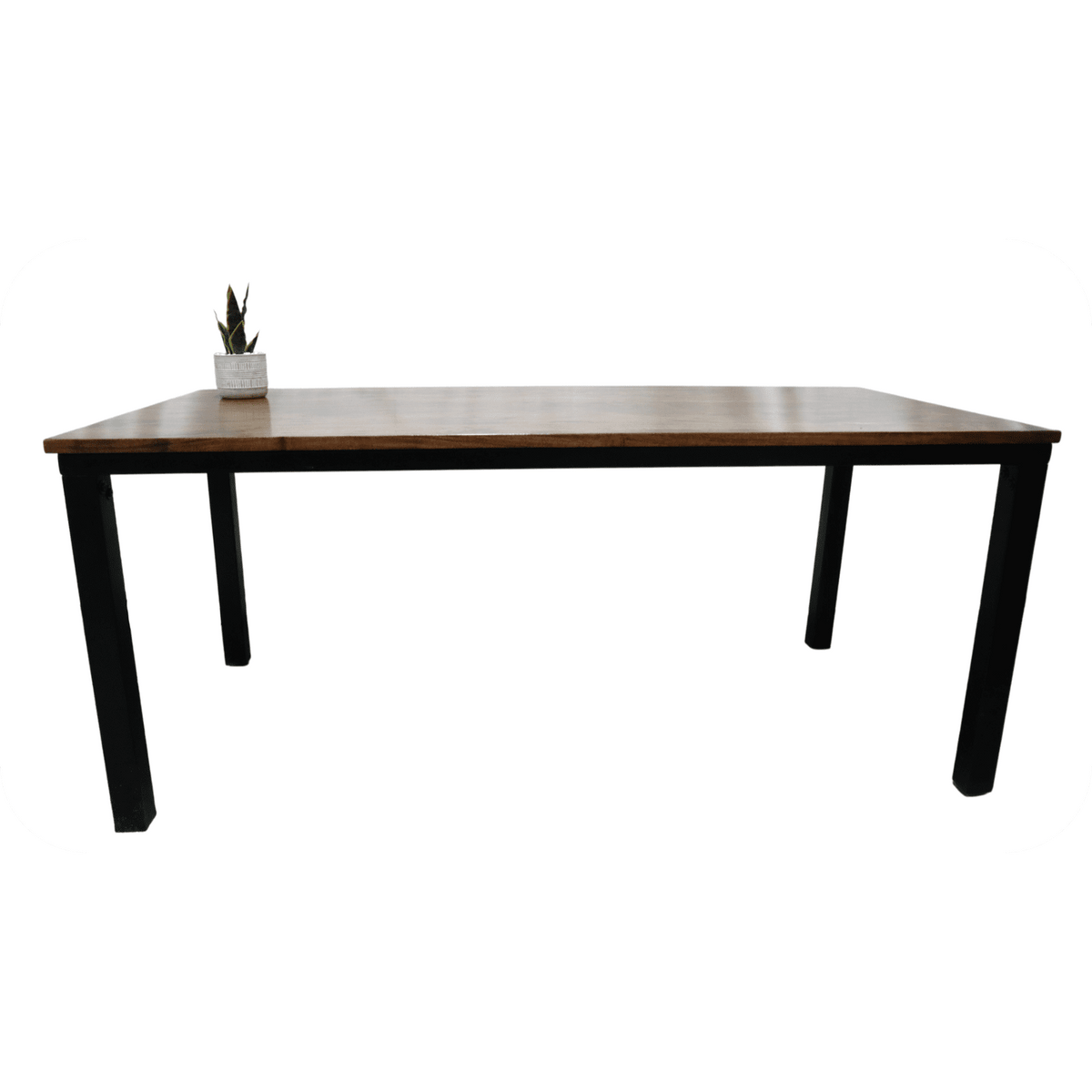 Acacia wood loft-style desk, alternate view