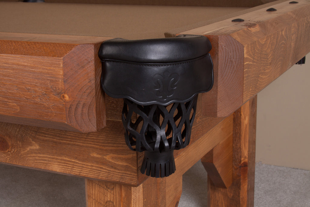 Barnwood billiard table pocket detail