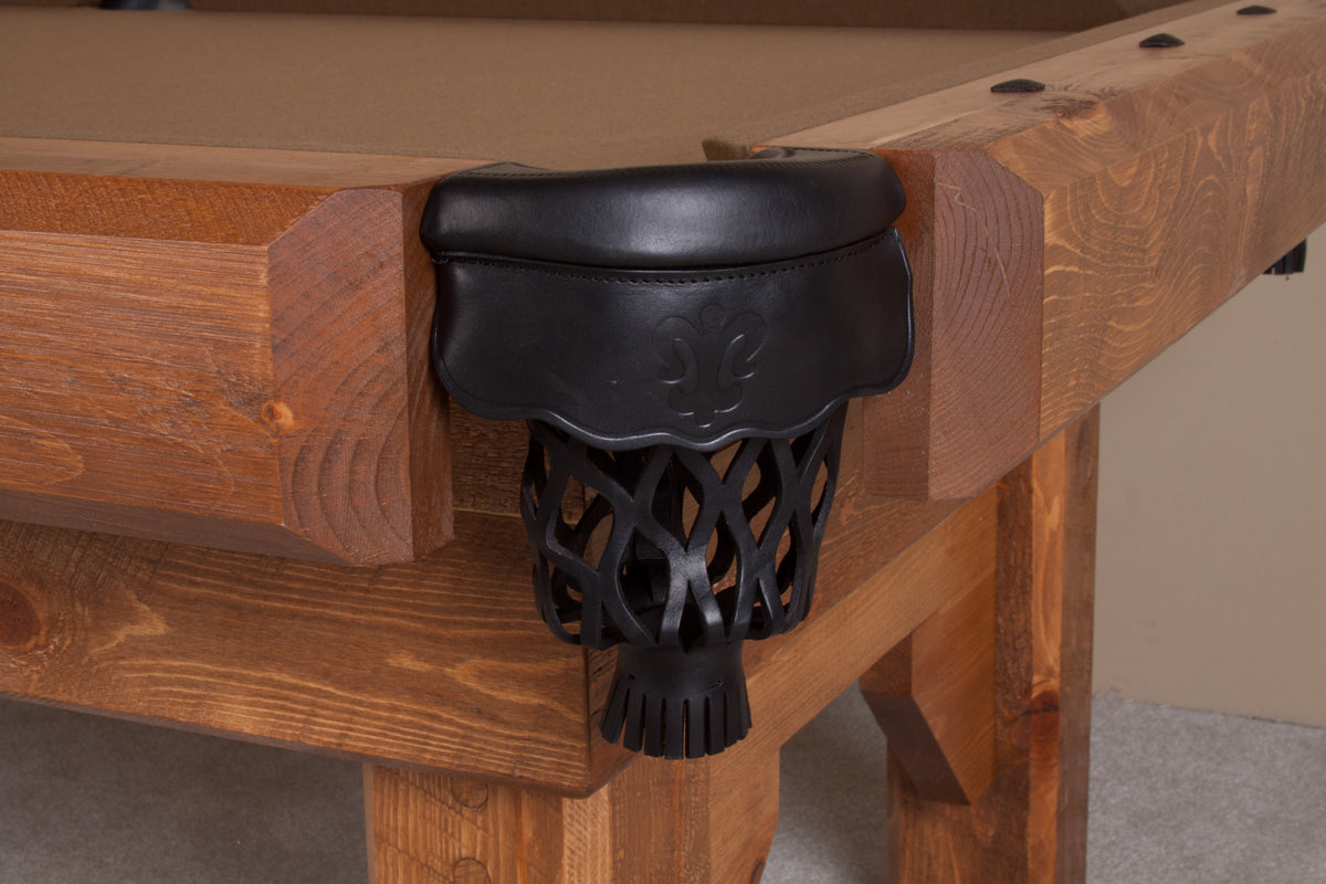 Barnwood billiard table pocket detail